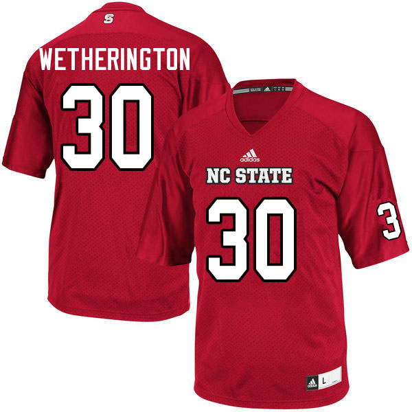 Men #30 David Wetherington NC State Wolfpack College Football Jerseys Sale-Red - Click Image to Close